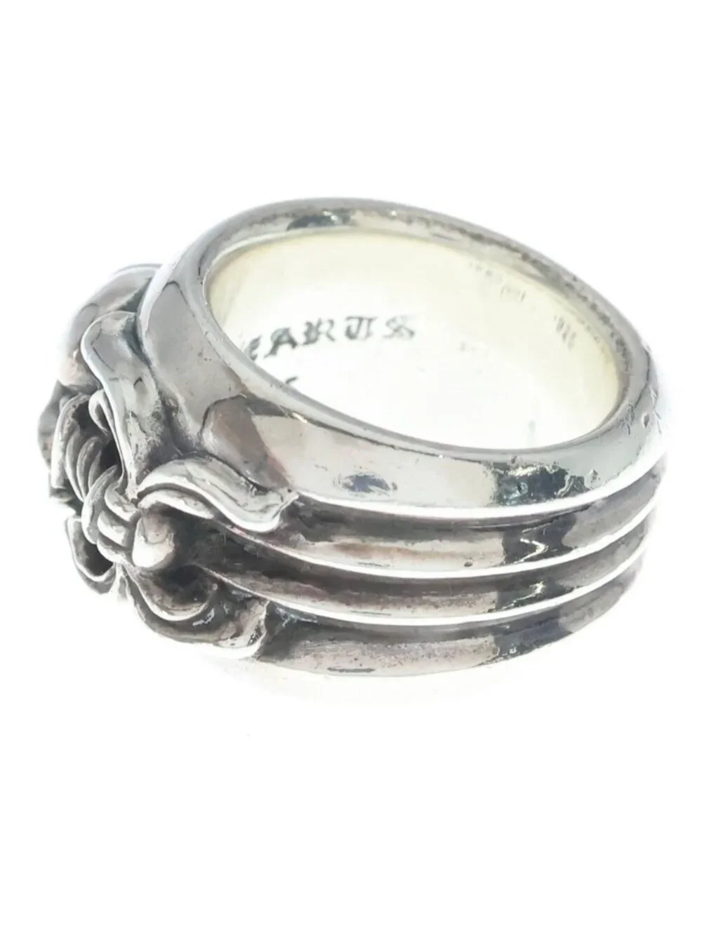 Chrome Hearts Dagger Heart Ring Silver